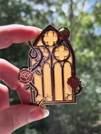 Image 4 of Golden Hour Cathedral Enamel Pin 