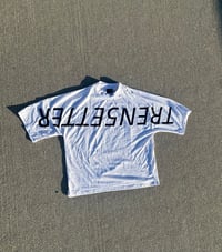 Image 5 of White “Who is Tren5etter” oversized tee