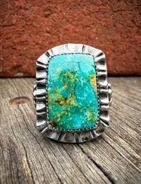Image 3 of Copy of WL&A Handmade Patagonia (AZ) Thunderbird Heavy Signet Ring - Size 11