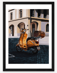 Image 1 of 'Yellow Moped' Print