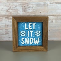 Image 1 of Small Framed Tile - Let It Snow