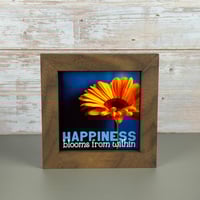 Image 1 of Small Framed Tile - Happiness Blooms From Within