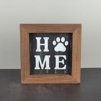 Image 1 of Wooden HOME (Pawprint) Framed Decor
