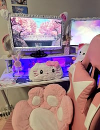 Image 2 of Cute Cat White Monitor Cover