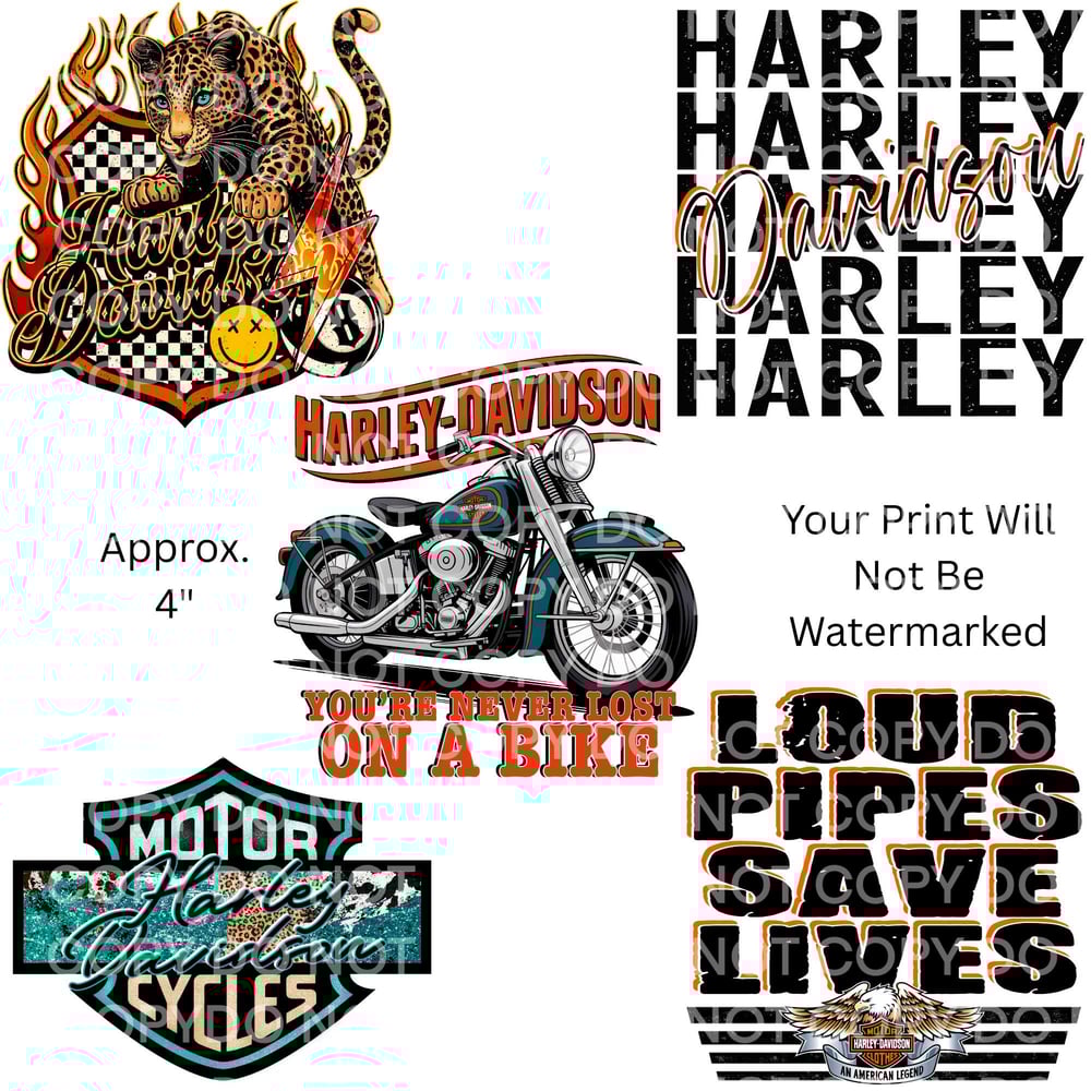 Image of Harley Motorcycle Uv Dtf Decals Choice Of 7 T5