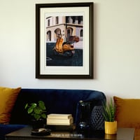 Image 2 of 'Yellow Moped' Print