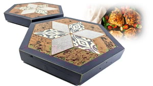 Image of Reclaimed 1890s Wood Trivet Mixed Media Footed Food Serving Centerpiece