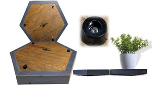 Image of Reclaimed 1890s Wood Trivet Mixed Media Footed Food Serving Centerpiece