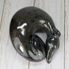 Dark Sparkly Sighthound Sculpture