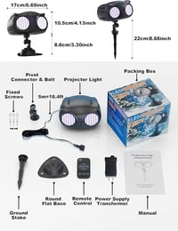 Image 2 of LED snowflake projector light