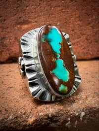 Image 1 of WL&A Handmade High Grade Royston Ribbon Thunderbird Heavy Signet Ring - Size 10