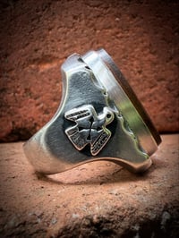 Image 4 of WL&A Handmade High Grade Royston Ribbon Thunderbird Heavy Signet Ring - Size 10