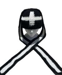 Image 3 of XXL Bunny Ear Cross Beanie
