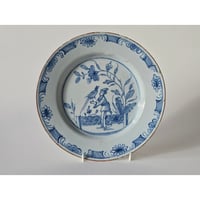 Image 1 of Antique Mid 18th Century 'Chinoiserie' Delftware Plate