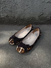 Image 1 of Prada Leopard Print Ponyhair Ballet Flats, Size 38