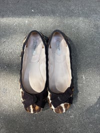Image 3 of Prada Leopard Print Ponyhair Ballet Flats, Size 38