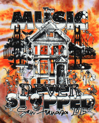 Image 4 of THE MUSIC NEVER STOPPED SF '25 DYE HOODIE (TIE DYE COLORS VARY)