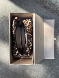 Image 2 of Prada Leopard Print Ponyhair Ballet Flats, Size 38