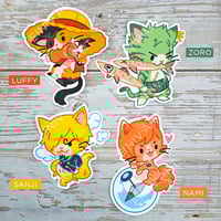 Image 2 of One Piece Cat Vinyl Sticker