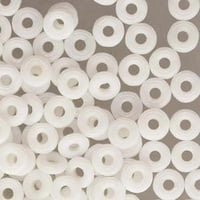 O Beads Chalk White Opaque Czech Glass Donut Ring Beads 3.8x1mm 8.1 grams