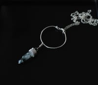 Image 3 of Green Quartz Crystal Point Silver Necklace