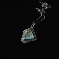 Image 2 of Sky Blue Australian Raw Turquoise Silver Necklace