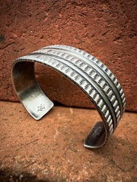 Image 2 of WL&A Handmade Ingot Old Style Two Roads Cuff - Size 7" to 7.5" Wrist