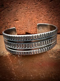 Image 4 of WL&A Handmade Ingot Old Style Two Roads Cuff - Size 7" to 7.5" Wrist
