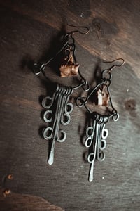 Image 3 of Wire and bone earrings