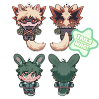 Image 1 of Bakugou and Deku Wagging Charms