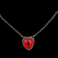 Red Heart Shaped Scorpion Necklace