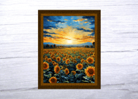 Sunflower Meadow Quilt Panel Fabric By MDG Fabrics