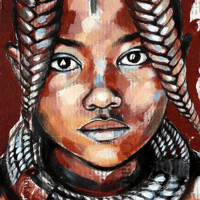 Image 2 of Paper Art Print - "Enfant Himba"