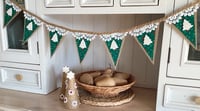 Image 2 of #3 GREEN Rustic Christmas Bunting - 10 Flags 