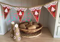 Image 1 of #4 RED Rustic Christmas Bunting - 10 Flags