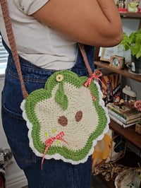Image 2 of Crochet GREEN Apple Bag