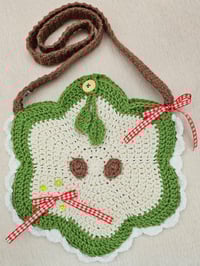 Image 1 of Crochet GREEN Apple Bag
