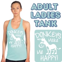 Image 1 of CLEARANCE SALE - Ladies Adult Happy Donkey Tank Top