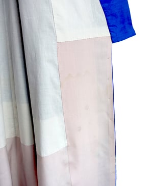 Image of Kimono dame af kobaltblå silke m meisen vævning