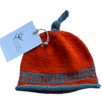 Image 3 of Black Isle Baby Beanie Hand Knitted 0-3 months Buttercup or Orange