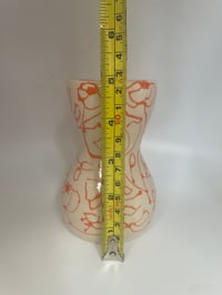 Image 2 of Stoneware orange and white bud vase 