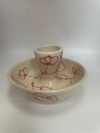 Image 1 of Red and white candleholders 