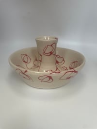 Image 2 of Red and white candleholders 