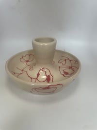 Image 3 of Red and white candleholders 