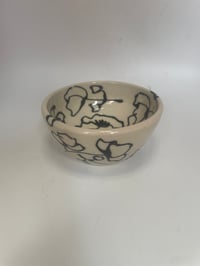 Image 1 of Small black and white stoneware dish 