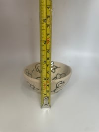 Image 2 of Small dark green and white stoneware dish 