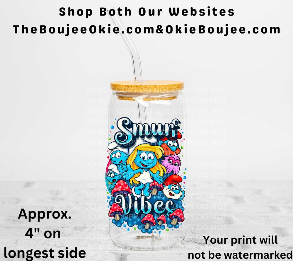 Image of Smurfs Uv Dtf Decals Double Sided Choice of 2 Designs  D2005