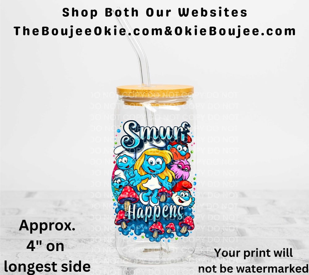 Image of Smurfs Uv Dtf Decals Double Sided Choice of 2 Designs  D2005