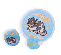 Image 1 of Retractable Rat Themed Hand Fan with Carrying Pouch