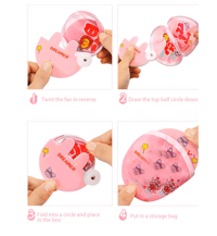 Image 3 of Retractable Rat Themed Hand Fan with Carrying Pouch